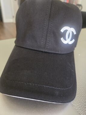 Chanel Black Logo Baseball Cap